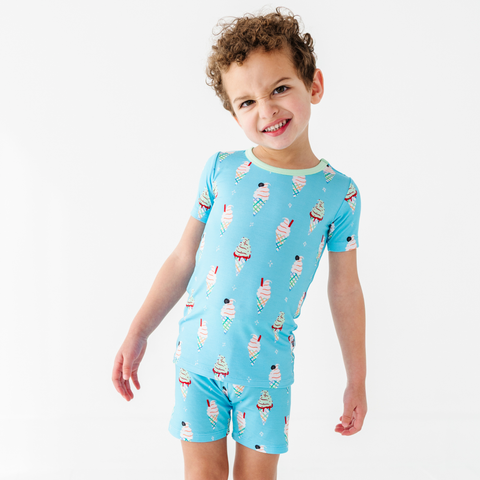 Sundae Funday Kids Pajamas - Blue