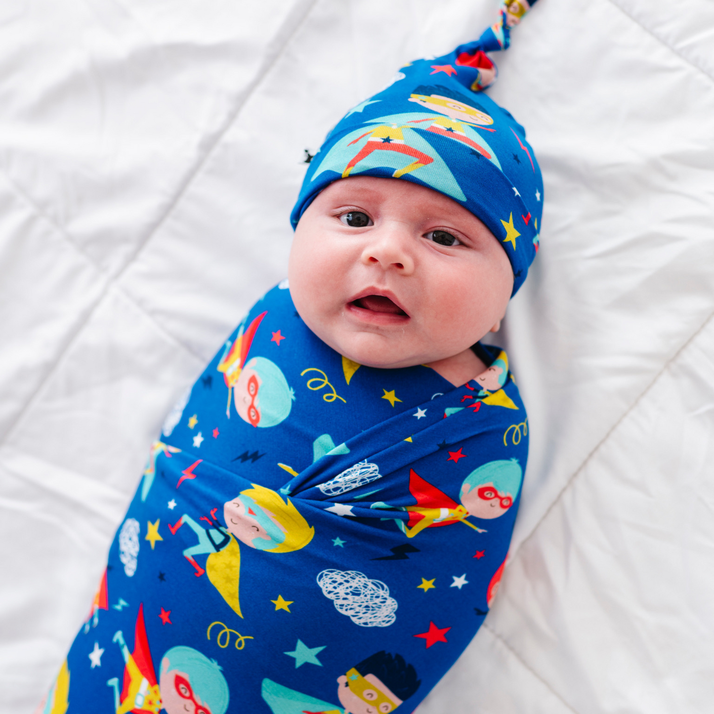 Cozy & Courageous Superhero Swaddle Set with Hat