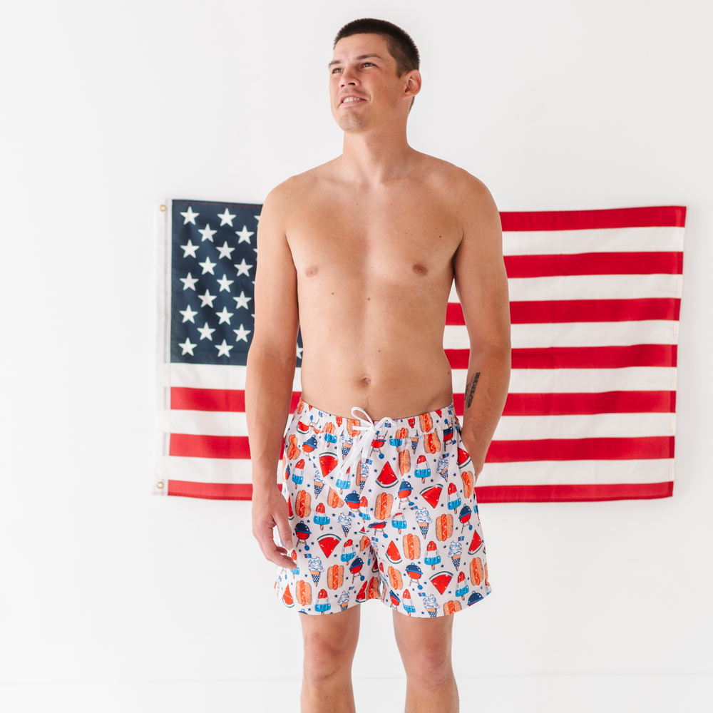 4th Hot Dog Men's Swim Trunks