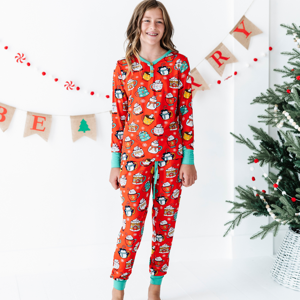
                
                    Load image into Gallery viewer, Wake me Up Before You Cocoa Pajama Set - Bigger Kids (Girls)
                
            