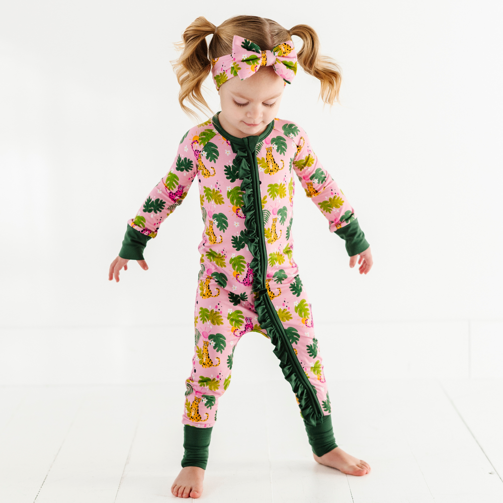 Spot On Cheetah Convertible Footies with Ruffle
