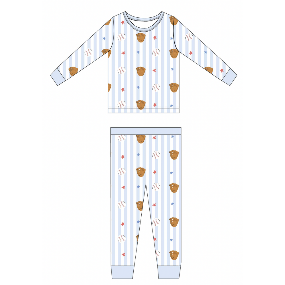 Stripe Baseball Toddler/Big Kid Pajamas