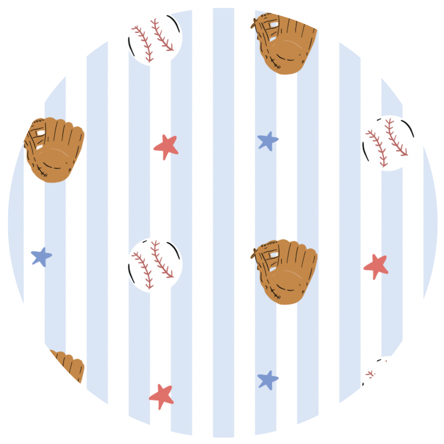 Stripe Baseball Crib Sheet