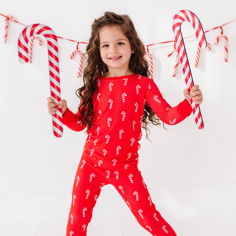 Sweet & Stripey Ribbed Kids Pajamas