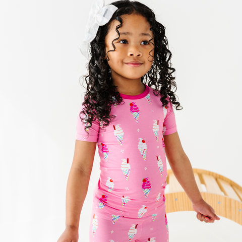 Sundae Funday Short Set Pajamas - Pink