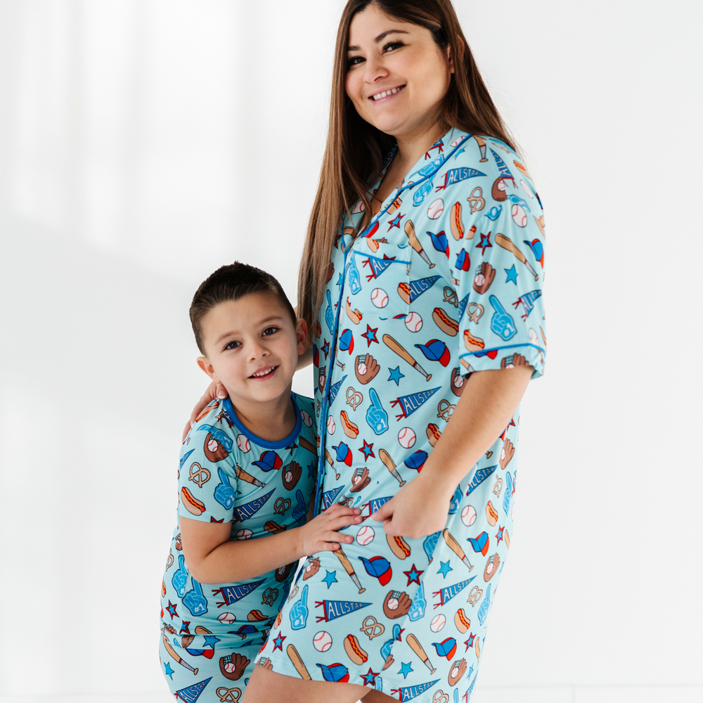 No Place Like Home Blue Baseball Mama Nightgown