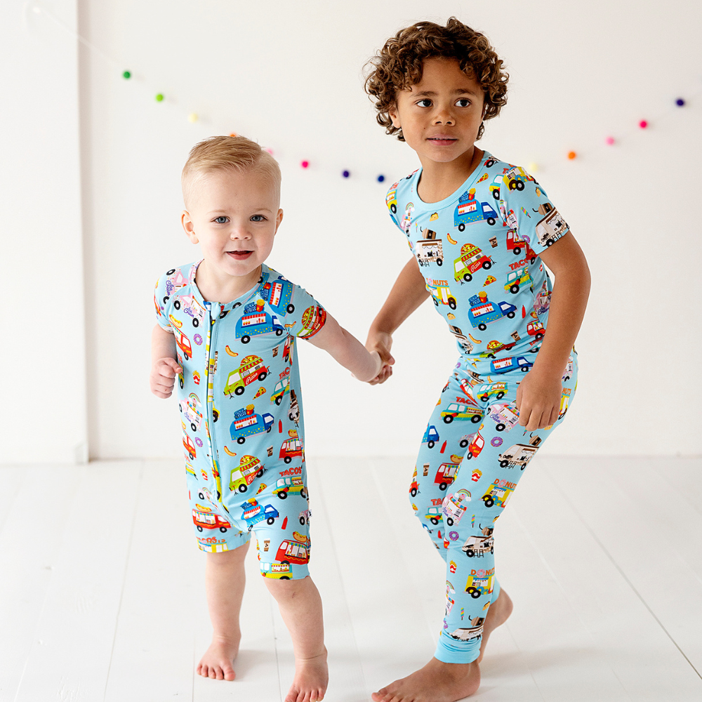 
                      
                        Toddler Wearing Pajamas with Food Trucks
                      
                    